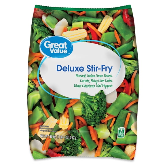 Great Value Deluxe Stir Fry, Mixed Vegetables, 20 oz Bag (Frozen)