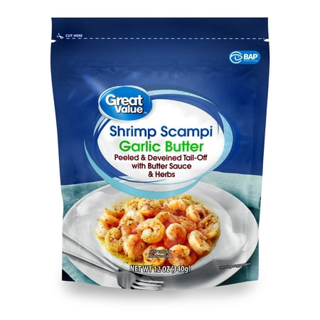 Great Value Frozen Garlic Butter Shrimp Scampi, 12 oz Bag