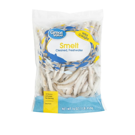Great Value Frozen Wild Caught Smelt, 1 lb Bag, (Frozen Fish)