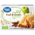 thumbnail image 1 of Great Value Fruit & Grain Cereal Bars Apple, Cinnamon, 10.4 oz, 8 Count, 1 of 12