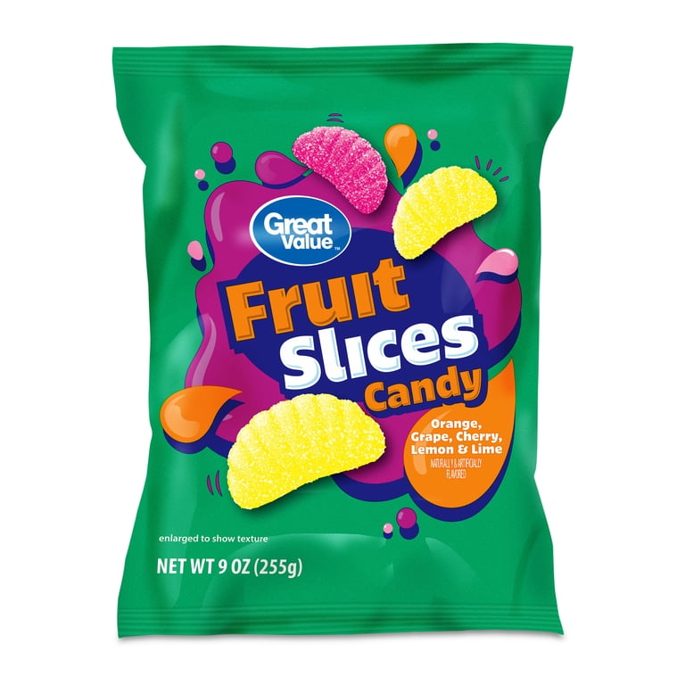 Great Value Fruit Slices Chewy Candy 9 oz Colorful Fruit Treat