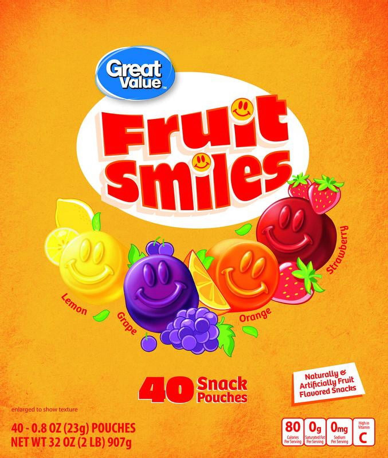Great Value Fruit Smiles 40 Ct