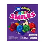 Great Value Fruit Smiles Snacks, Tangy Flavor, 40 Count