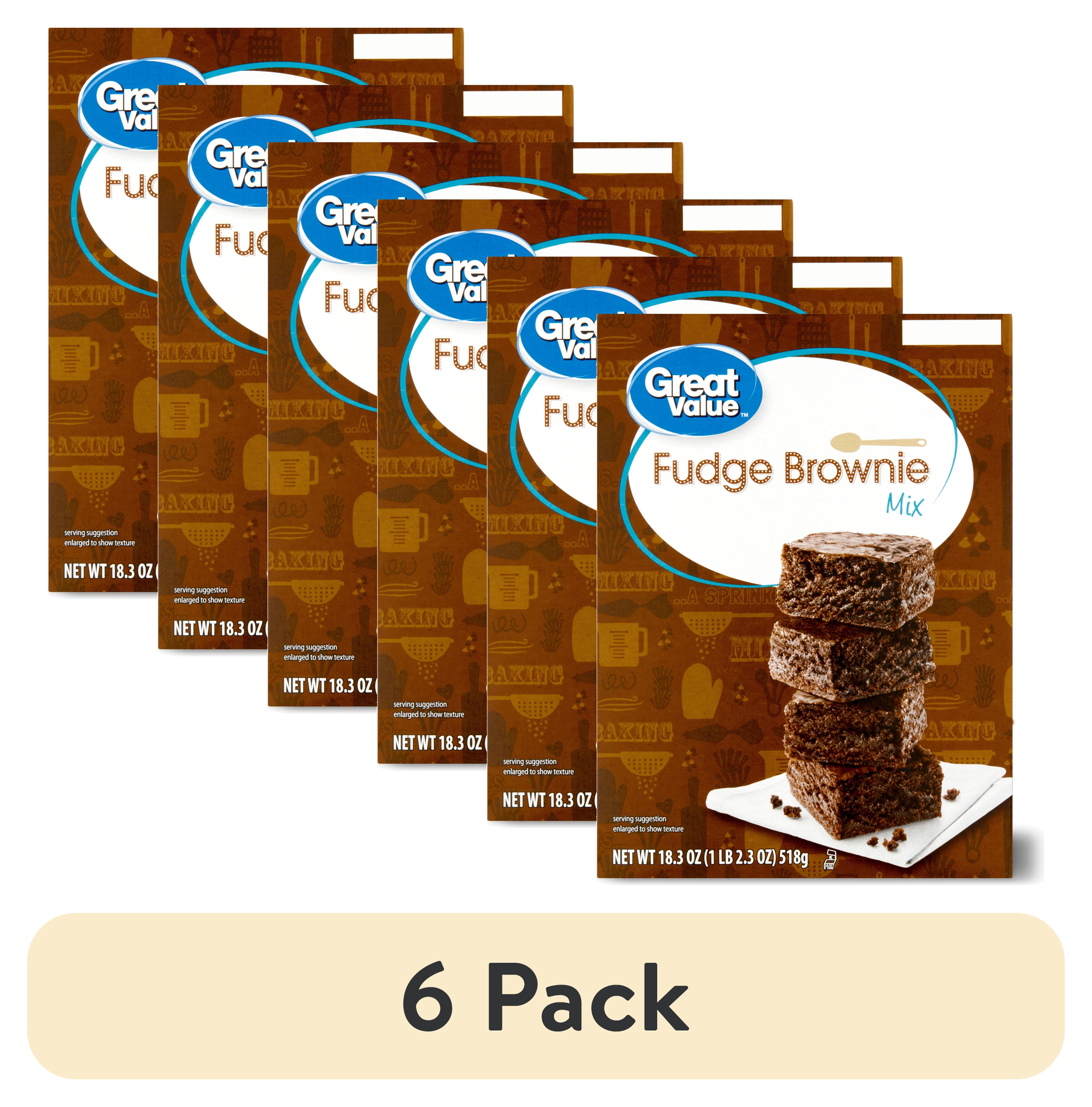 (6 pack) Great Value Fudge Brownie Mix 18.3 oz Box