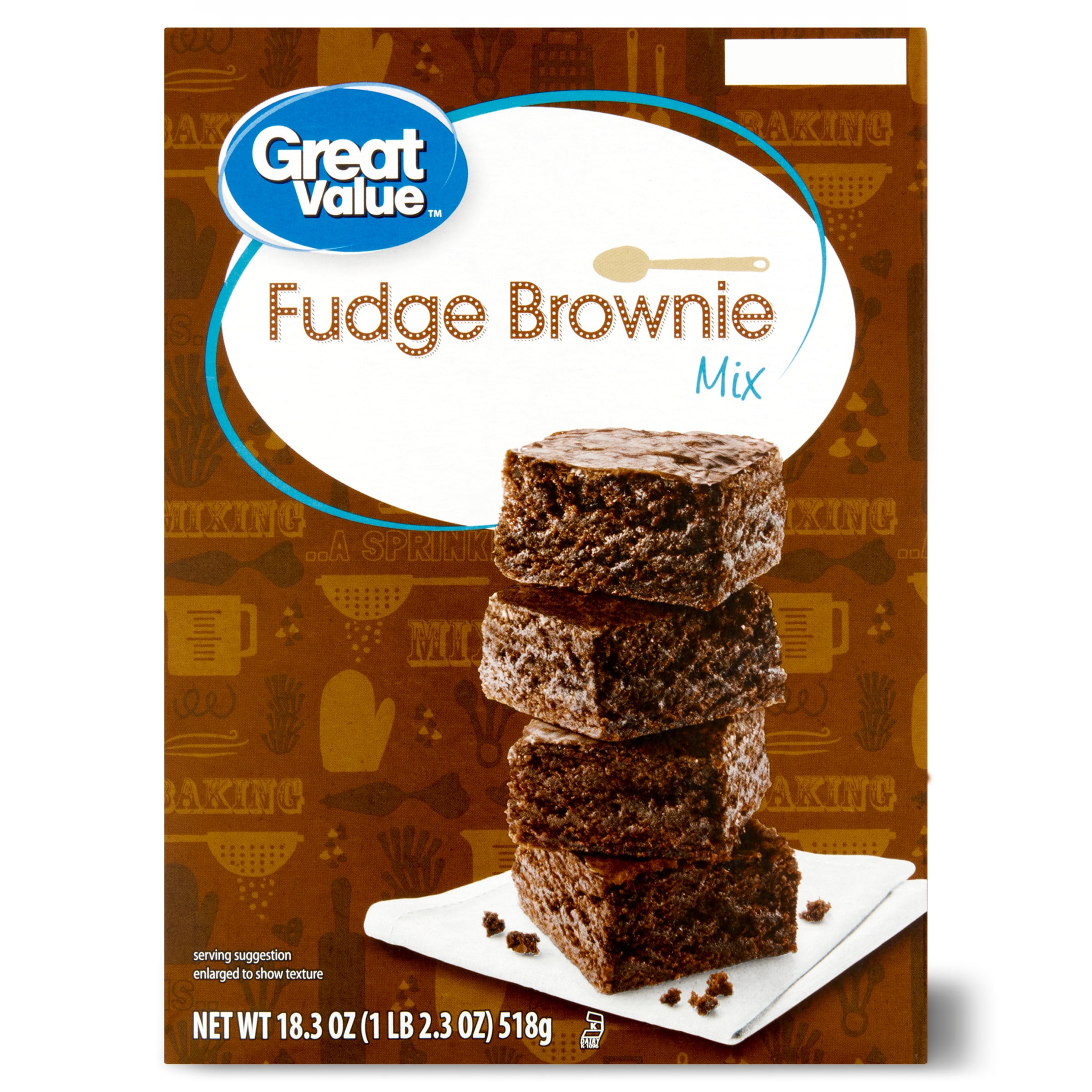 Great Value Fudge Brownie Mix, 18.3 oz Box
