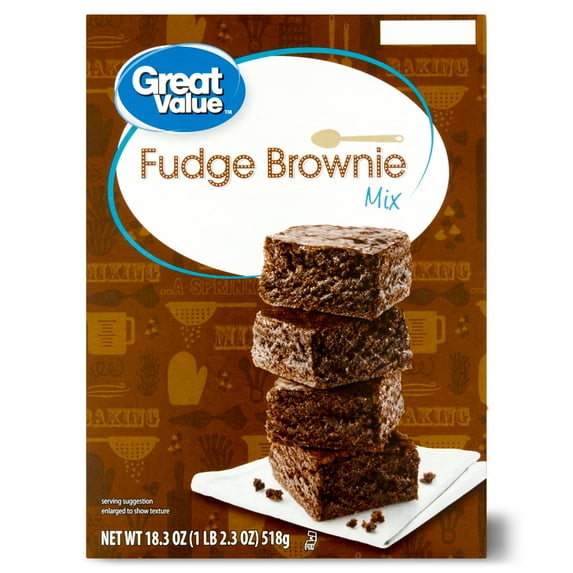 Great Value Fudge Brownie Mix, 18.3 oz Box