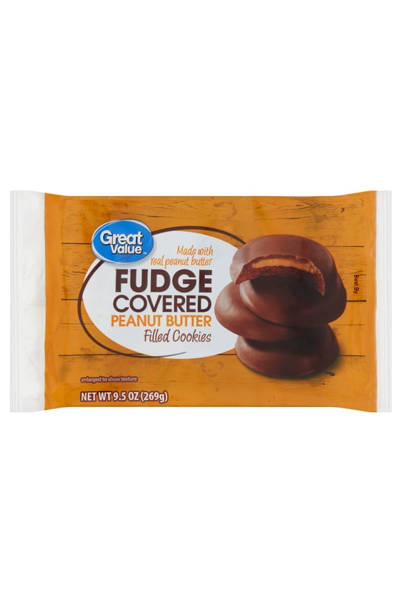 Fudge Covered Peanut Butter Filled Cookies, 9.5 oz