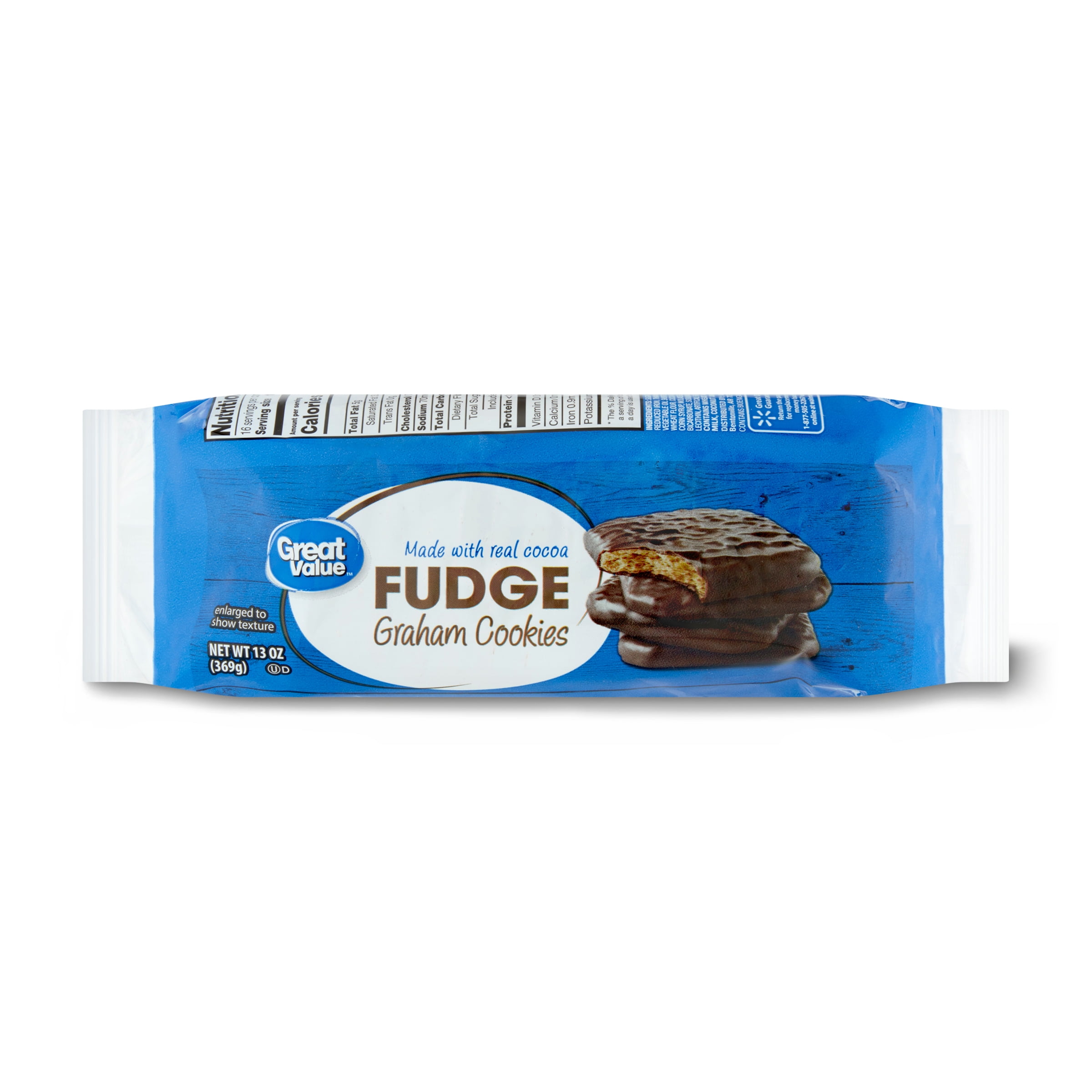 Great Value Fudge Graham Cookies, 13 oz