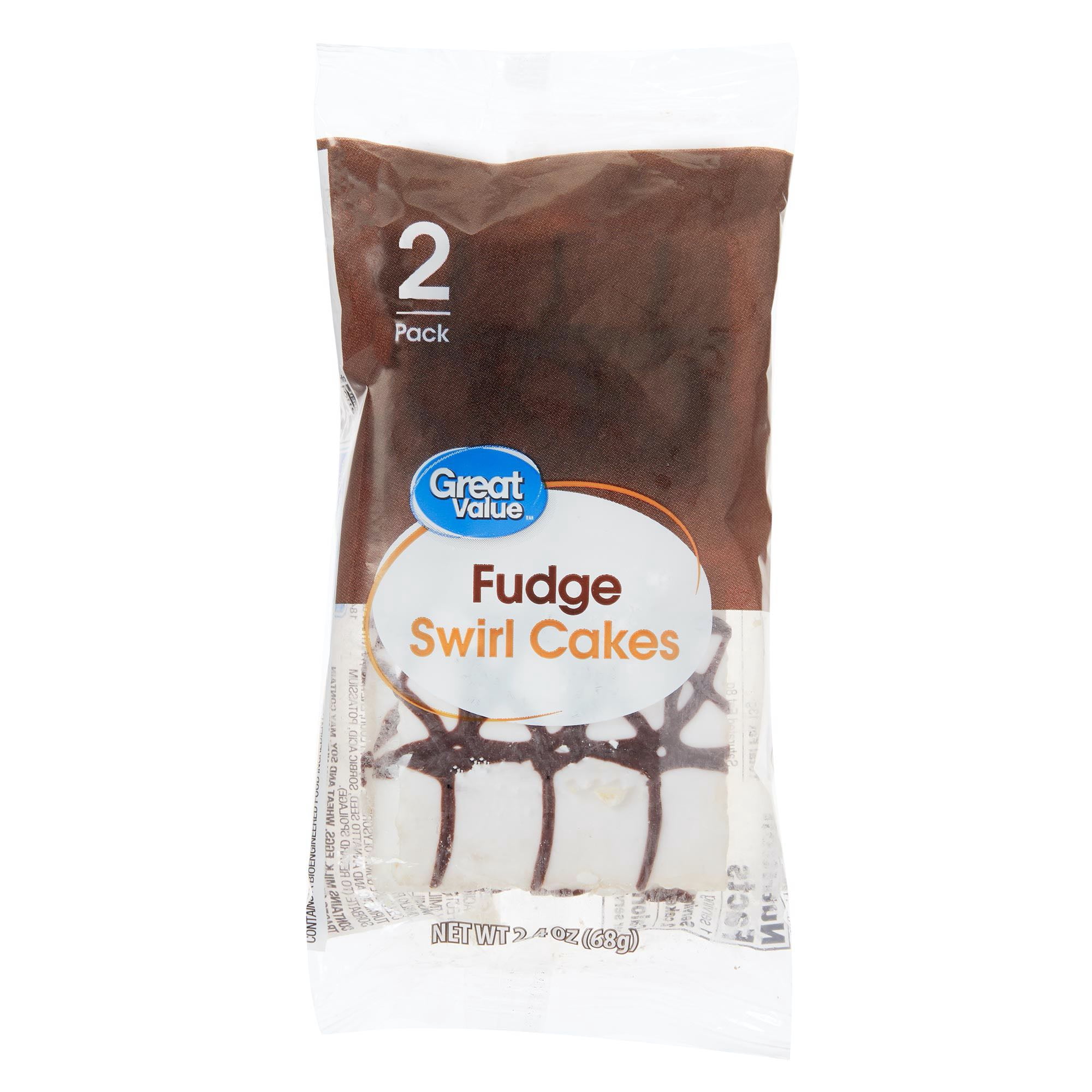 Great Value Fudge Swirl Cakes, 2.4 oz, 2 Count