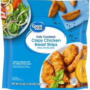 Great Value Fully Cooked Chicken Strips, 25 oz (Frozen)
