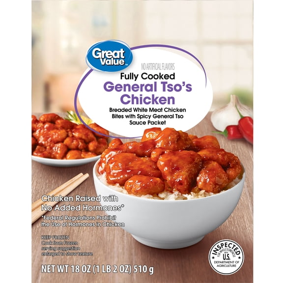 Great Value Fully Cooked General Tso's Chicken, Sweet & Spicy, Crispy White Meat
