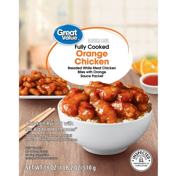 Great Value Fully Cooked Orange Chicken, Sweet & Tangy, Crispy White Meat