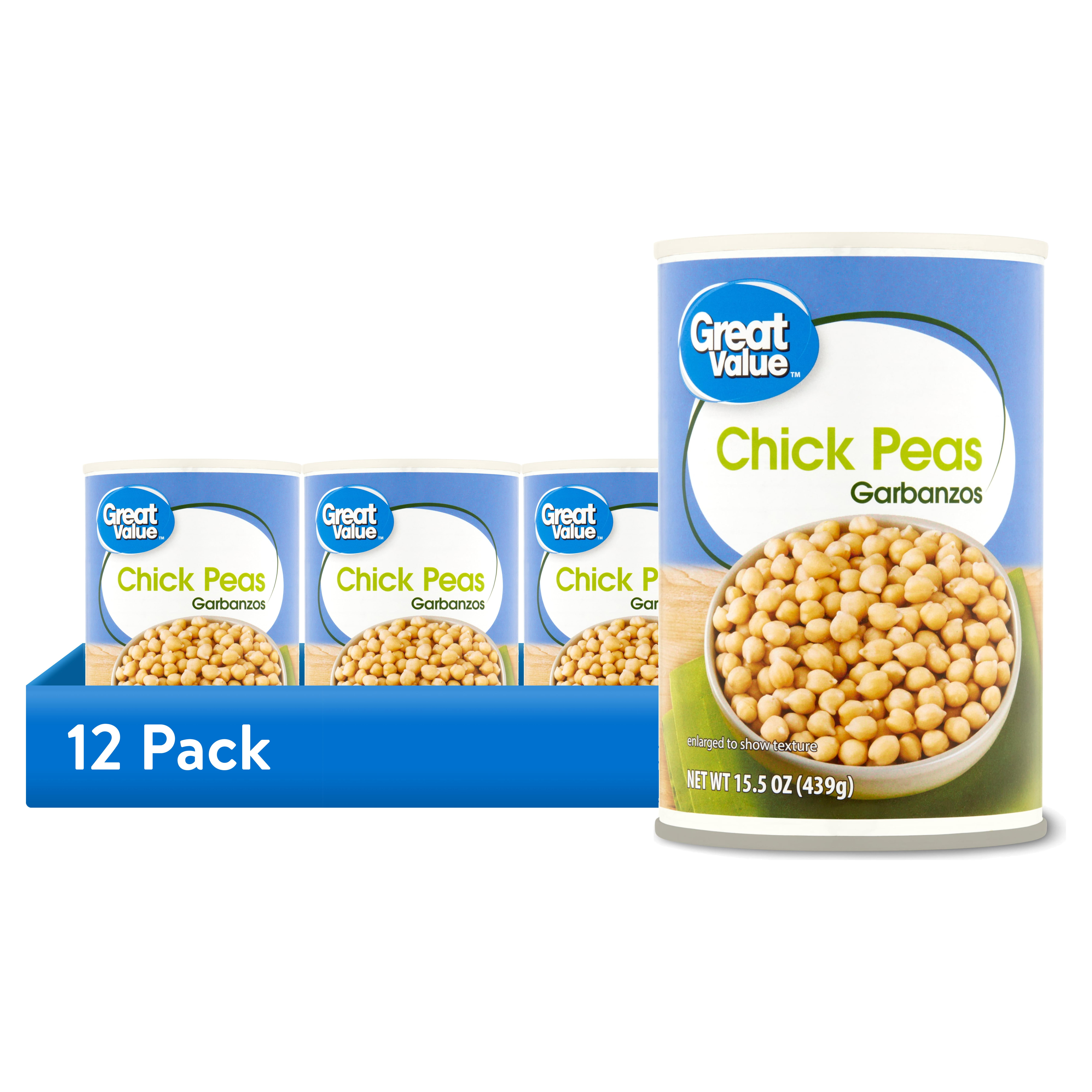 (12 pack) Great Value Garbanzos Chick Peas, 15.5 oz