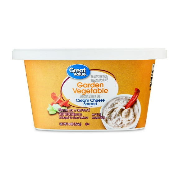 Great Value Garden Vegetable Cream Cheese Spread, 8 oz Tub