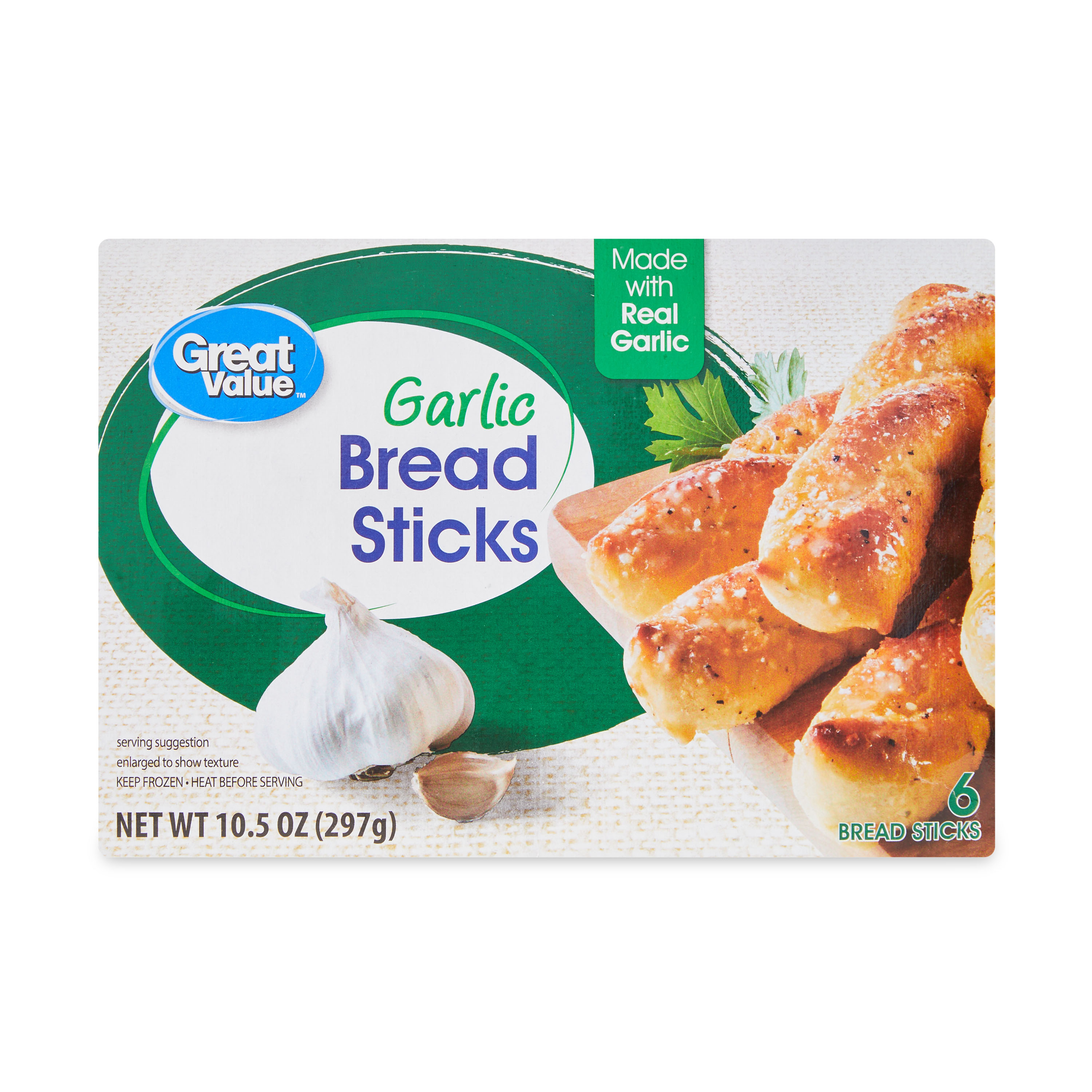 Great Value Garlic Bread Sticks, 10.5 oz (Frozen) - image 1 of 9