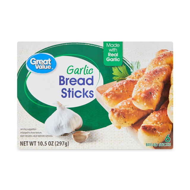 Great Value Garlic Bread Sticks, 10.5 oz (Frozen)