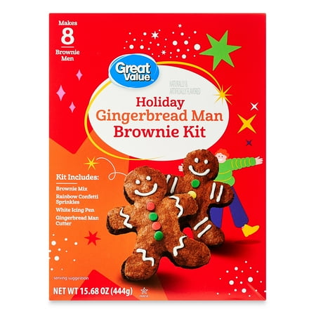 Great Value Gingerbread Man Brownie Kit, 15.68 oz