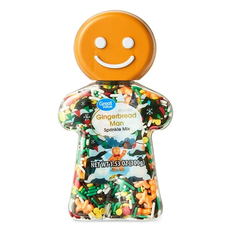 Great Value Gingerbread Man Sprinkle Mix, Multicolor, 3.53 oz