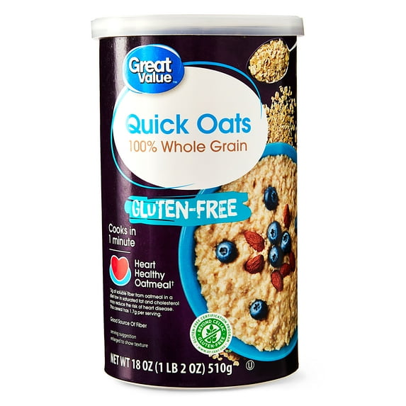 Great Value Gluten Free Quick Oats, 18 oz
