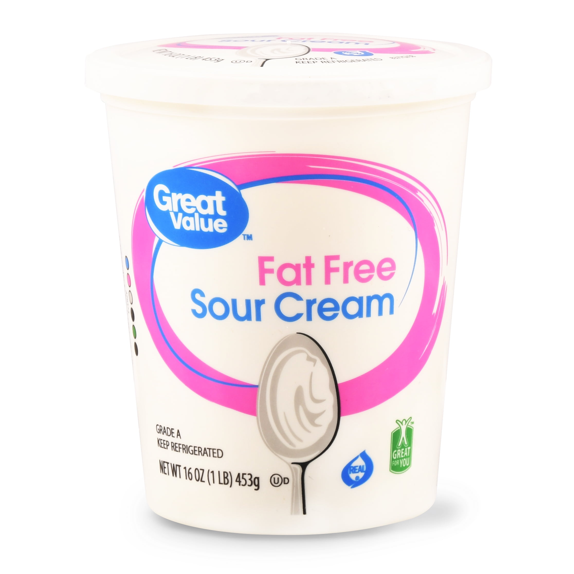 Great Value Grade A Fat Free Sour Cream, 16 Oz.