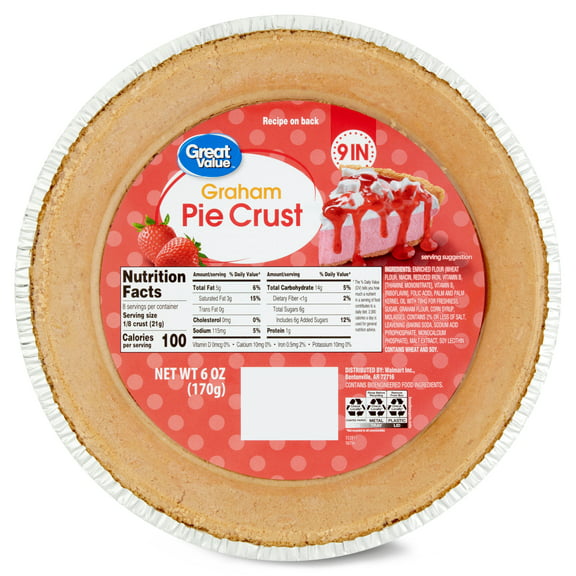 Great Value Graham 9" Pie Crust, 6 oz