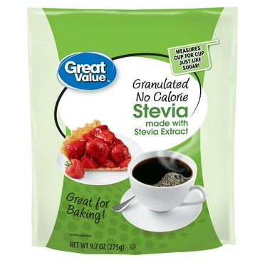 Great Value Granulated Stevia Sweetener, No Calorie, 9.7 oz