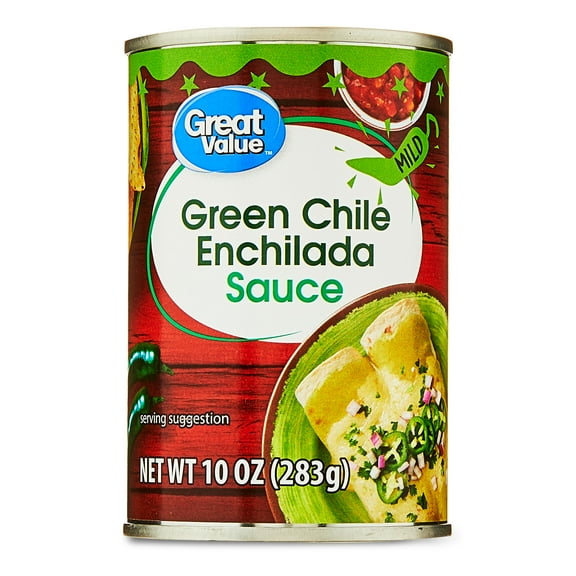 Great Value Green Chile Enchilada Sauce, Mild, 10 oz Can