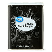 Great Value Ground Black Pepper, 6 oz