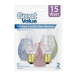 Great Value Gv 15w C7 Scented Wax Warmer Rpl Lmp 2pk