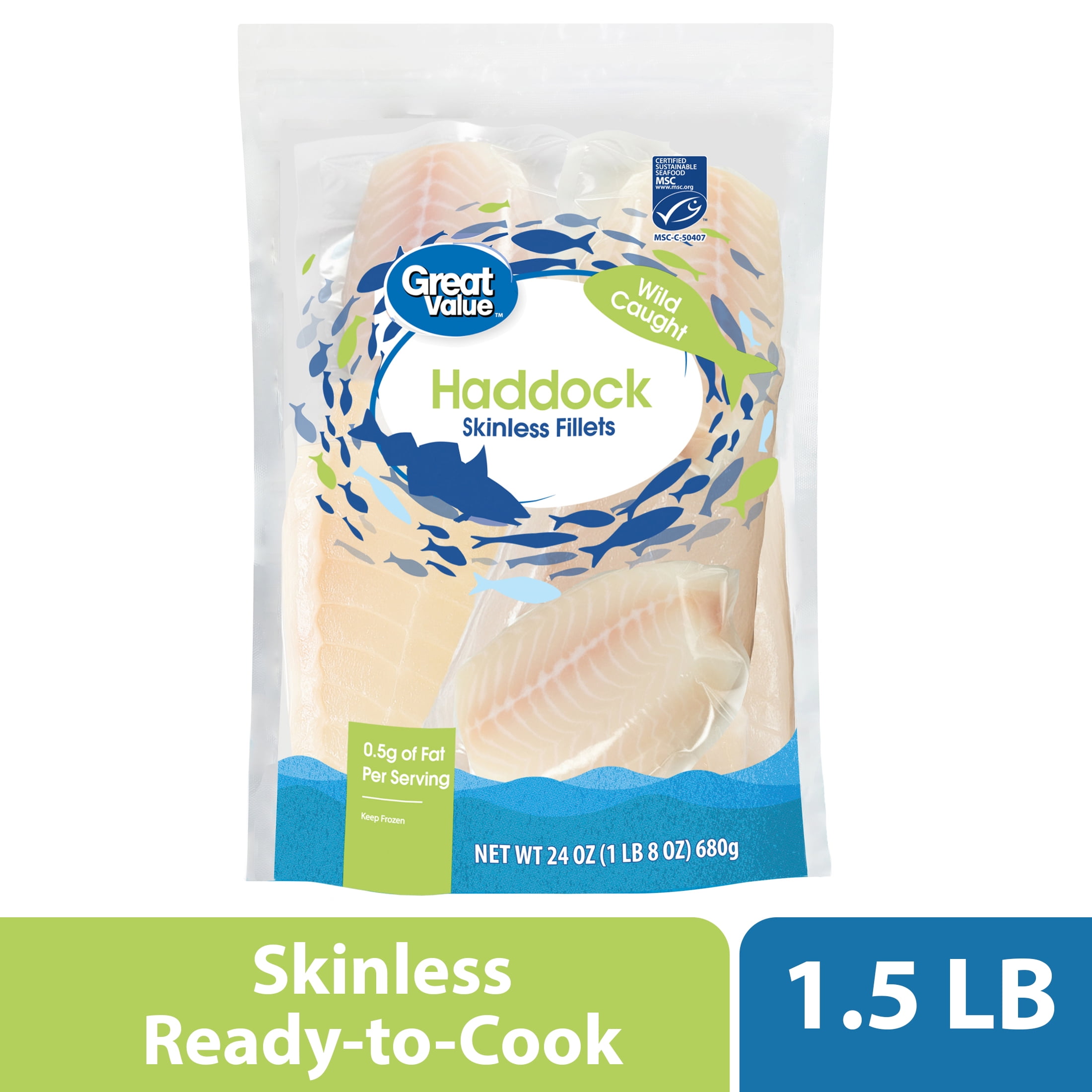 Great Value Frozen Haddock Fillets, 24 oz