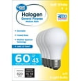 thumbnail image 1 of Great Value Halogen Light Bulbs, 60 Watt, Soft White, A19 General Purpose, Medium Base, 12pk, 1 of 9
