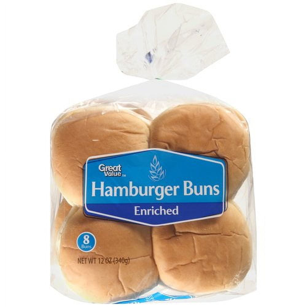 Great Value Hamburger Buns, 12 oz