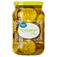 thumbnail image 1 of Great Value Hamburger Dill Chip Pickles, 16 fl oz, 1 of 7