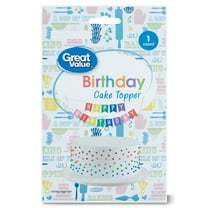 Great Value Happy Birthday Banner Cake Topper, Multicolor