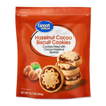 Great Value Hazelnut Cocoa Biscuits cookies, 10.7 oz