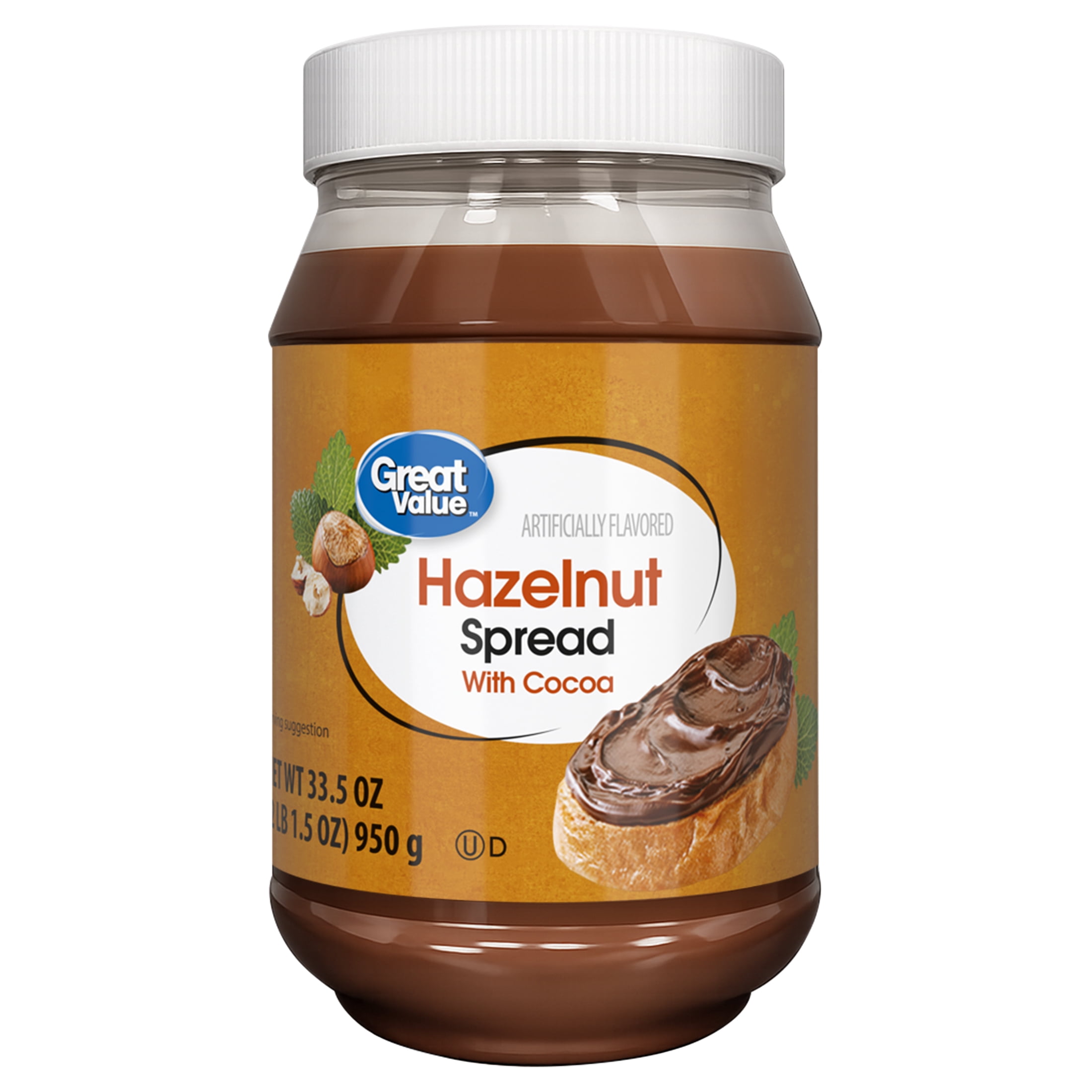 Great Value Hazelnut Spreads, 33.5oz
