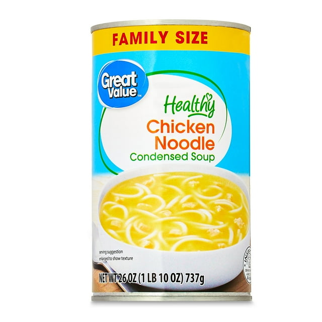 Great Value Healthy Chicken Noodle Condensed Soup Family Size, 26 oz