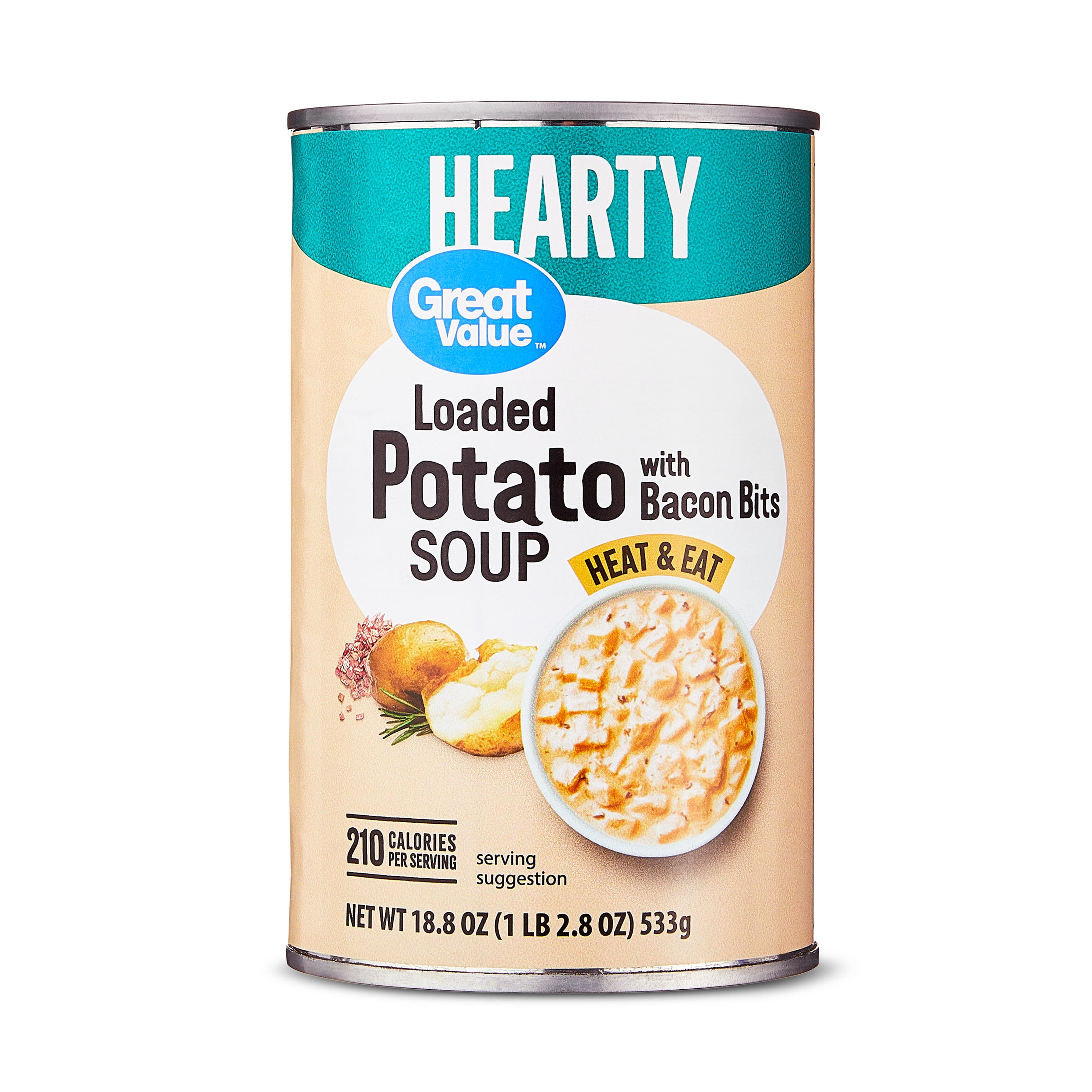 Great Value Hearty Loaded Potato Soup with Bacon Bits, 18.8 oz Can