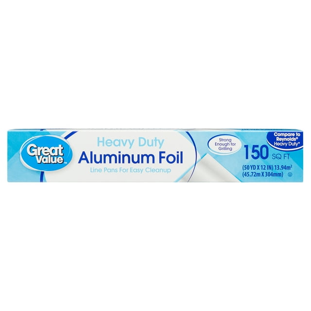 Great Value Heavy Duty Aluminum Foil, 150 Sq ft