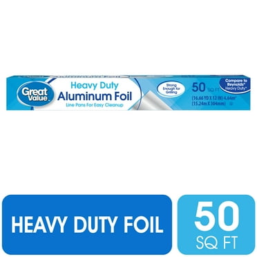 Great Value Heavy Duty Aluminum Foil, 50 Sq ft