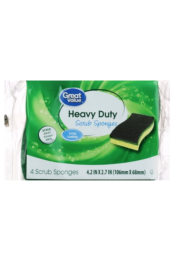 Heavy Duty Scrub Sponges, 4 Count