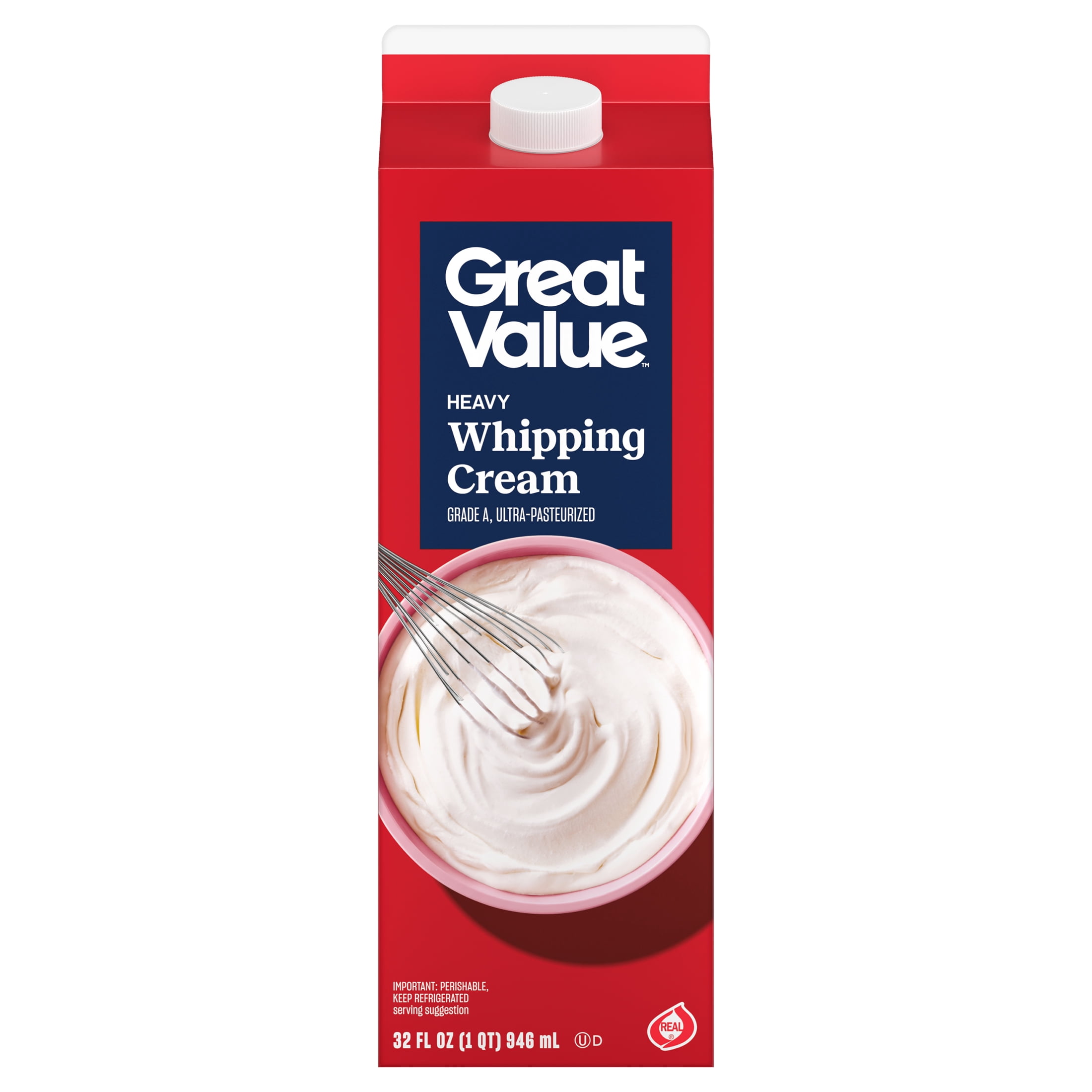 Great Value Heavy Whipping Cream, 32 oz Carton