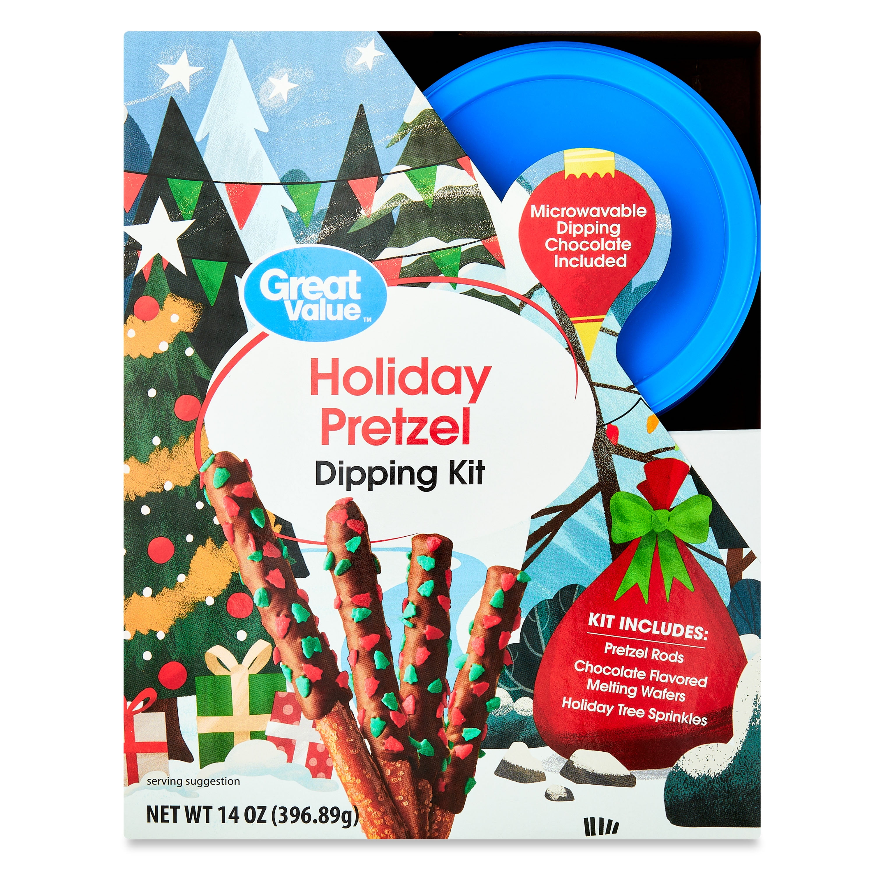 Great Value Holiday Pretzel Dipping Kit, 14 oz