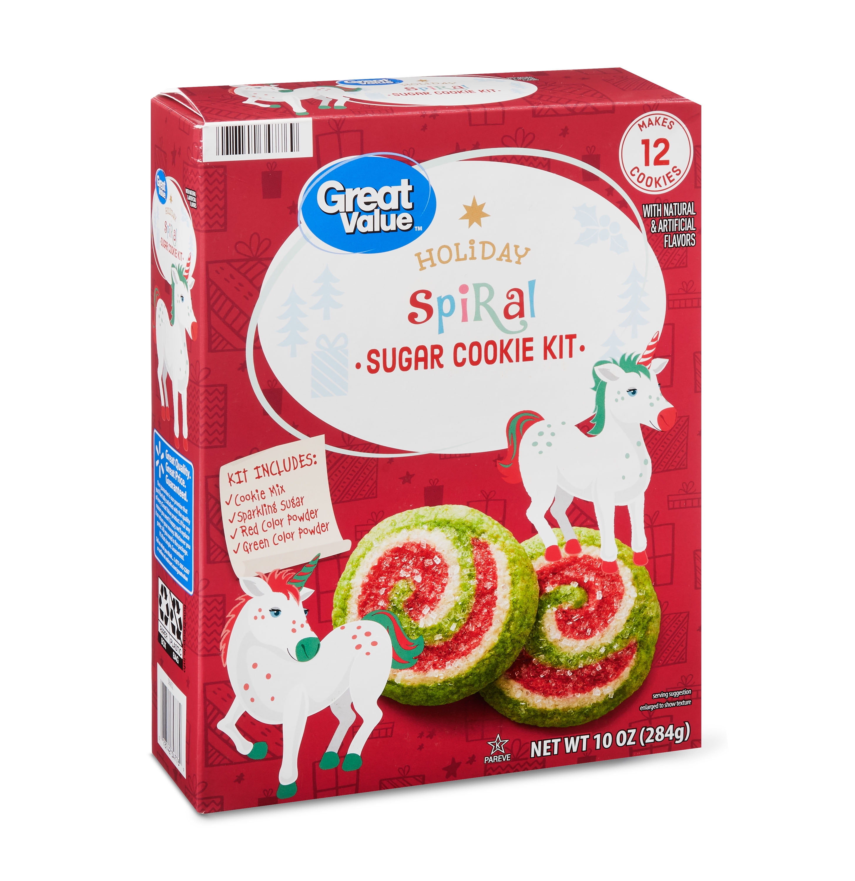 Great Value Holiday Spiral Sugar Cookie Kit, 10 Oz
