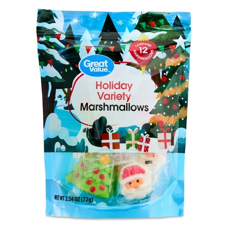 Great Value Holiday Variety Marshmallows, 2.54 oz, 12 Count