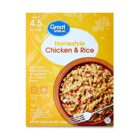 Great Value Homestyle Chicken & Rice, 36 oz (Frozen)