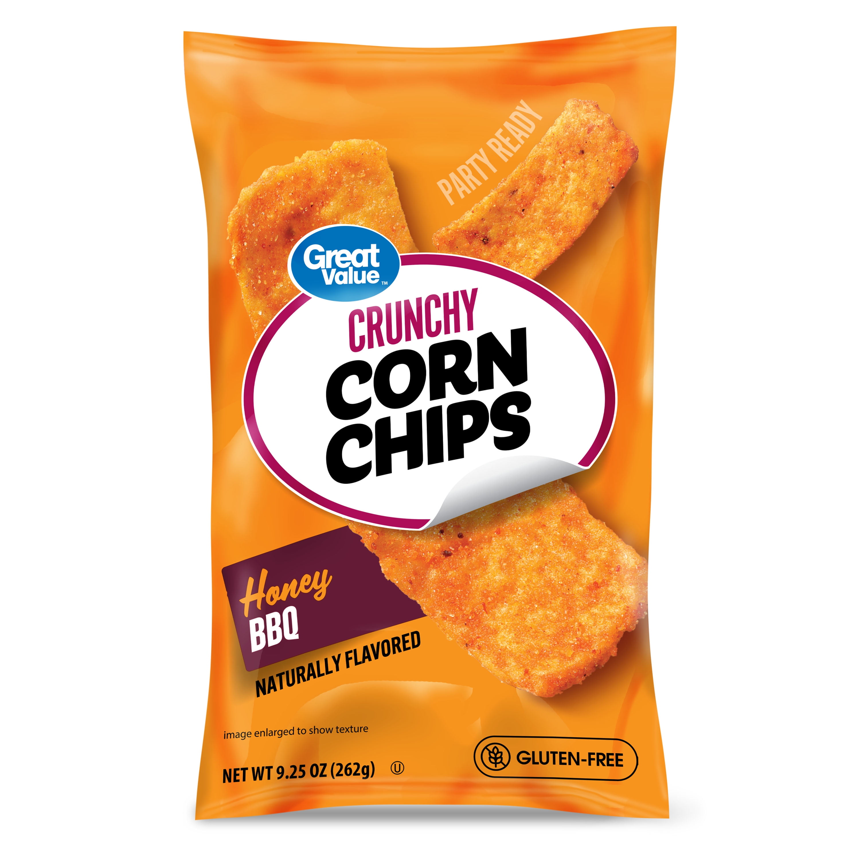 Great Value Honey BBQ Flavor Corn Chips 9.25 oz bag