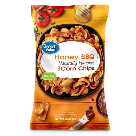 Great Value Honey BBQ Corn Chips, 10 oz Bag