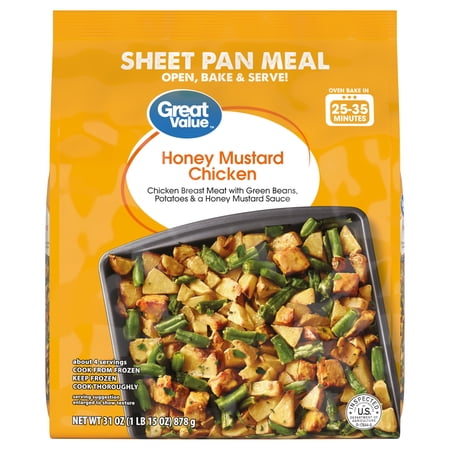 Great Value Honey Mustard Chicken Sheet Pan Meal, 31 oz (Frozen)