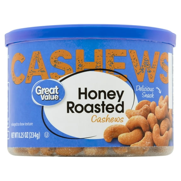 Great Value Honey Roasted Cashews, 8.25 oz